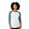 BELLA + CANVAS® Unisex Three-Quarter Sleeve Baseball Tee Raglan Contrast Sleeve Lightweight Retail Fit Shirt